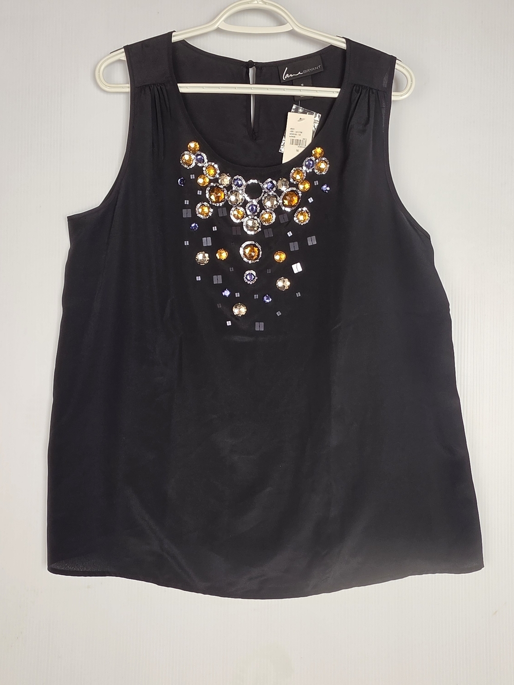 Lane Bryant Black Jewel-Embellished Sleeveless Camisole